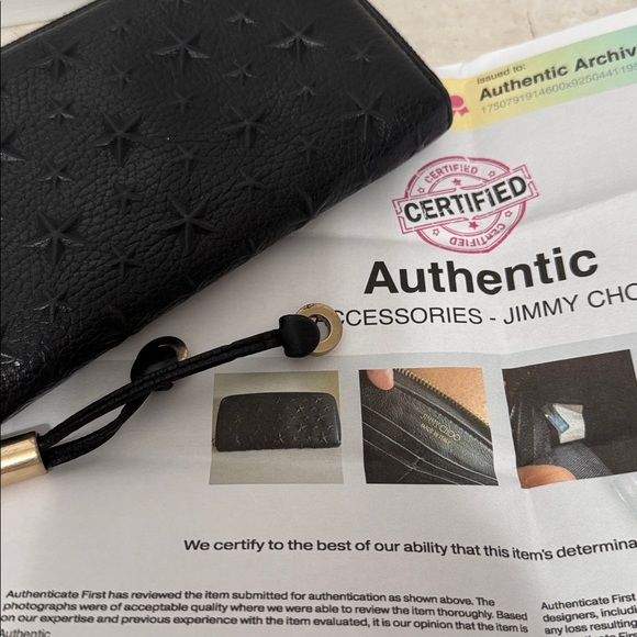 Jimmy Choo Black Star-Embossed Women's Wallet with COA - Picture 10 of 10